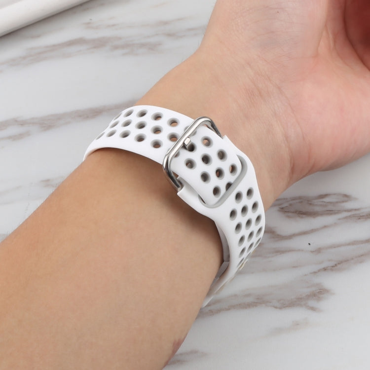 Silicone Watch Band + Protective Case with Screen Protector Set For Apple Watch Series 6 / 5 / 4 / Watch SE 40mm(White) by bashfashion