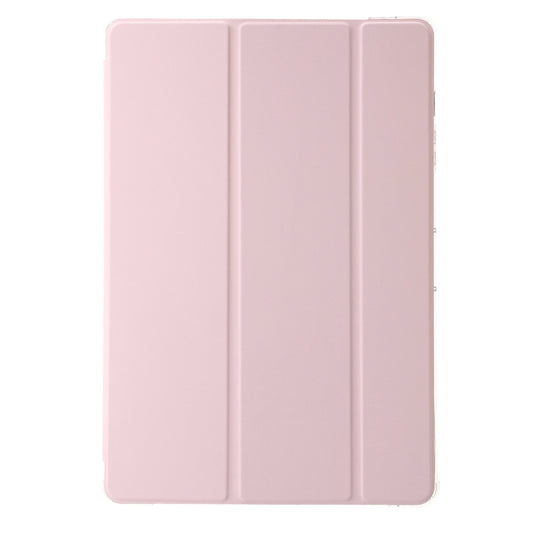 For Samsung Galaxy Tab S10 Ultra 3-Fold Clear Acrylic Leather Tablet Case(Pink) by bashfashion