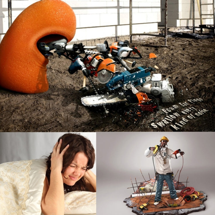 Ten Pairs Non-toxic Orange Soft Memory Foam Material Earplug for Sleeping(Orange) by bashfashion