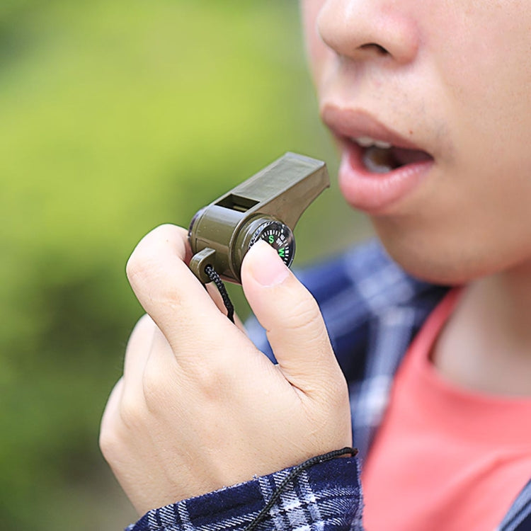 3 in 1 Outdoor Mini Multi-function Portable Handheld Lifesaving Whistle Compass Thermometer by bashfashion