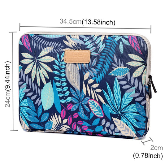 Lisen 13 inch Sleeve Case Colorful Leaves Zipper Briefcase Carrying Bag for Macbook, Samsung, Lenovo, Sony, DELL Alienware, CHUWI, ASUS, HP, 13 inch and Below Laptops(Blue) by bashfashion
