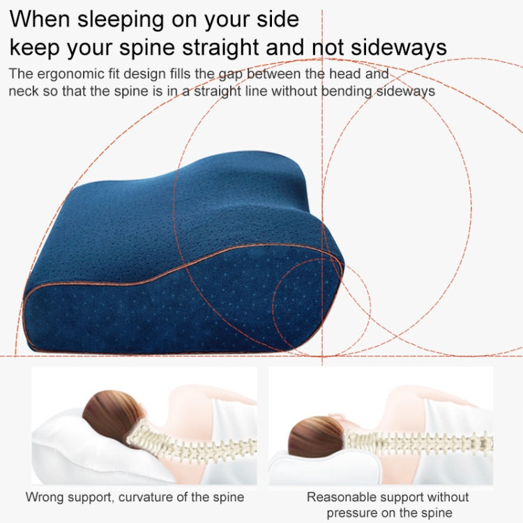 Butterfly Shape Memory Foam Snorked Pillow Slow Rebound Health Care Cervical Pillow, Dimensions: 50x30x10x6cm(Velvet Camel Color) by bashfashion