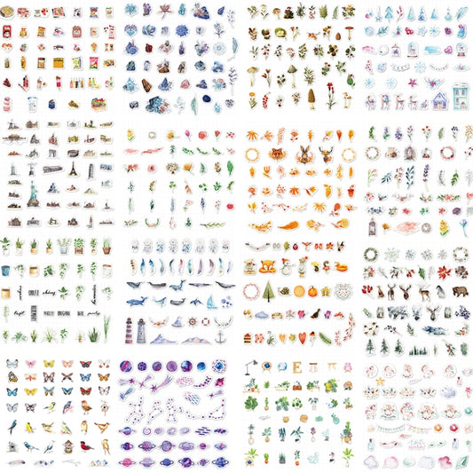 TH001-22 40 in 1 Japanese Paper Decoration Hand Account DIY Sticker(Flying Bird) by bashfashion