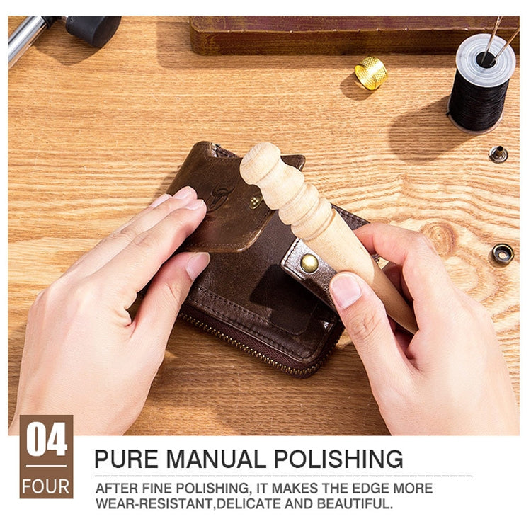 BUFF CAPTAIN 231 First Layer Cowhide Zipper Wallet Horizontal Leather Multiple-Card Thicken Album Wallet(Brown) by BUFF CAPTAIN