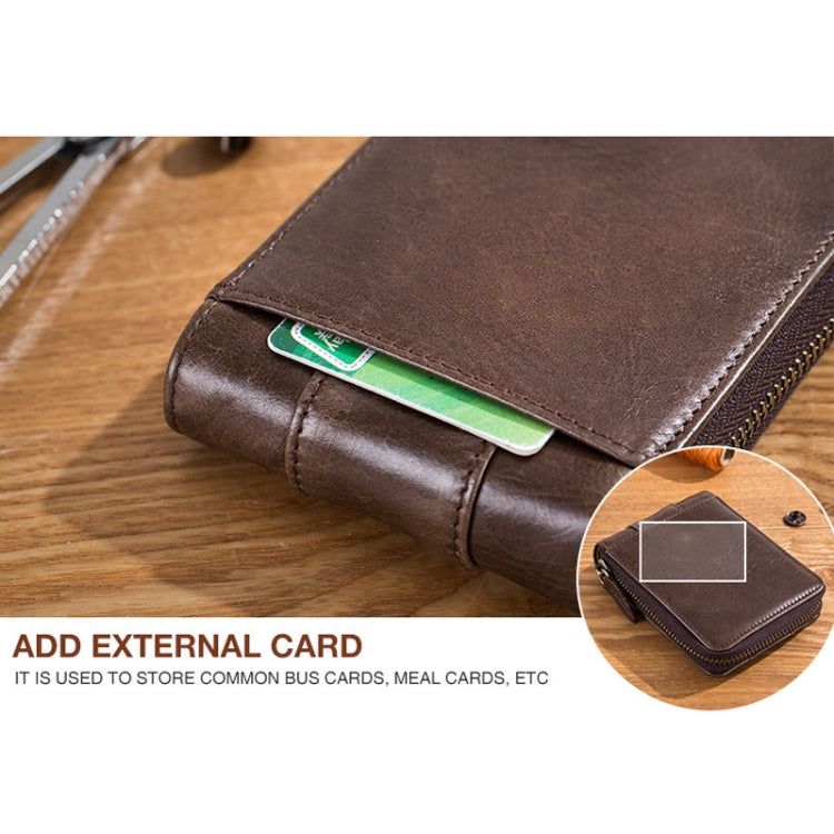 BULL CAPTAIN 025 Leather First-Layer Cowhide Wallet Multi-Function Card Tap Wallet(Yellow Brown) by BULL CAPTAIN