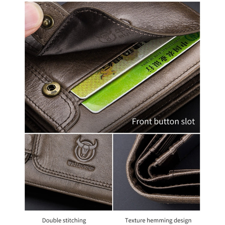 BULL CAPTAIN 037 First-Layer Cowhide Men Leather Wallet Driver License Coin Purse(Black) by BULL CAPTAIN