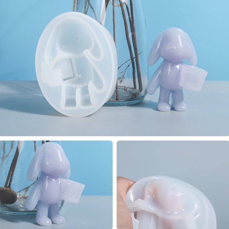 D263 DIY Crystal Epoxy Mould Holding Bucket Rabbit Mirror Making Table Mould by bashfashion