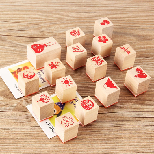 4 Sets 121 Cartoon Handbook Decoration Wooden Seals Diary Decoration Stamps(Life 2) by bashfashion
