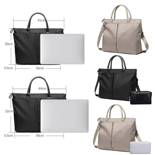 Business Briefcase Handbag / Shoulder Bag Dual-purpose Large Capacity Messenger Computer Bag, Size: Large(Khaki+Gray PU Power Bag) by bashfashion