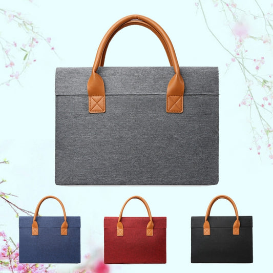 13.3 Inch Oxford Cloth Lightweight Portable Laptop Bag With PU Handle(Black) by bashfashion