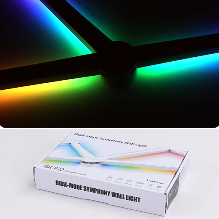 JSK-P22 5V Bluetooth RGB Stitching Light E-Sports Atmosphere Decorative Lamp, Style: 6 Sections+USB To DC Line+EU Plug(Black) by bashfashion