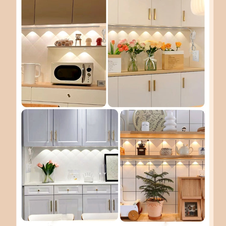 80cm 220V CN Plug Wardrobe Cabinet Lamp LED Light Bar With Button Switch(Warm White) by bashfashion