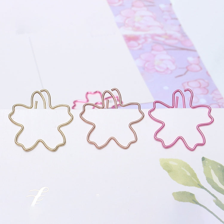10pcs /Box Sakura Metal Special-shaped Paper Clips File Classification And Storage Paper Clips(Gold) by bashfashion