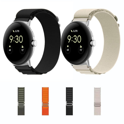 For Google Pixel Watch Nylon Loop Silver Connector Watch Band(Green) by bashfashion