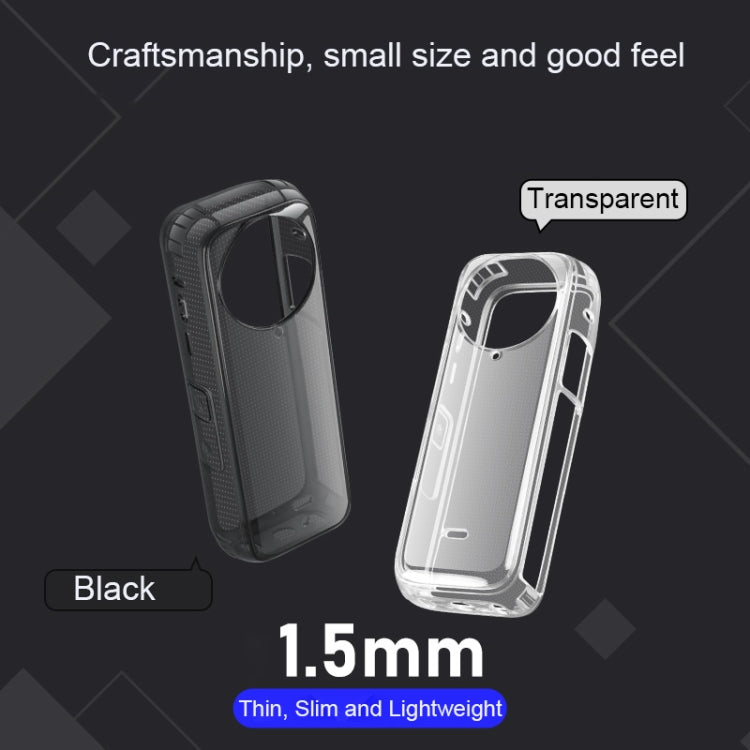 For Insta360 X4 Clear 1.5mm Soft TPU Protective Case With Hand Strap(Clear Black) by bashfashion