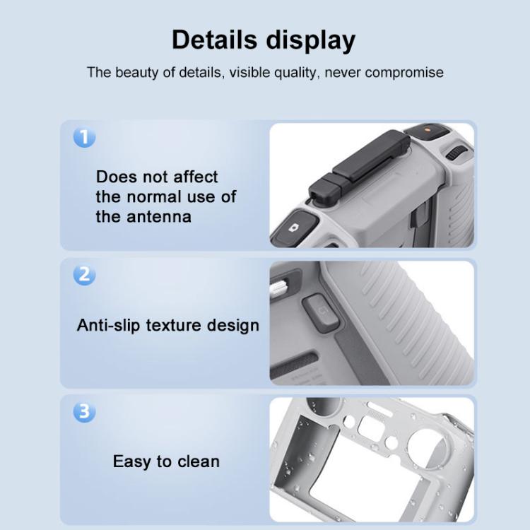 For DJI RC 2 BRDRC Remote Control Shockproof Anti-scratch Silicone Case(Grey) by BRDRC