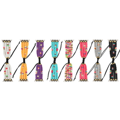 Bohemian Style Soft Ceramic Beaded Strap For Apple Series 7 41mm / 6 & SE & 5 & 4 40mm / 3 & 2 & 1 38mm(Color) by bashfashion