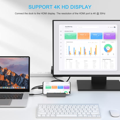WAVLINK WL-UHP3D01 Portable Type-C Cell Phone Docking Station Multi-Port USB HUB Adapter(AU Plug) by WAVLINK