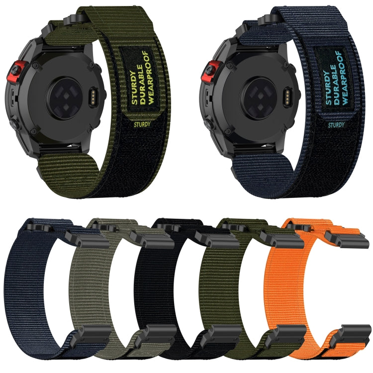 For Garmin Tactix Delta 26mm Nylon Hook And Loop Fastener Watch Band(Grey) by bashfashion