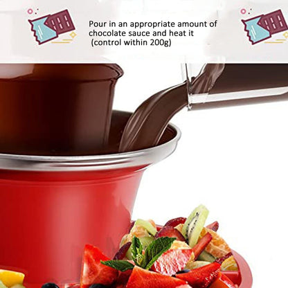 35W 3 Tier Chocolate Fountain Mini Fondue Set with Hot Melting Pot Base 220V EU Plug by bashfashion