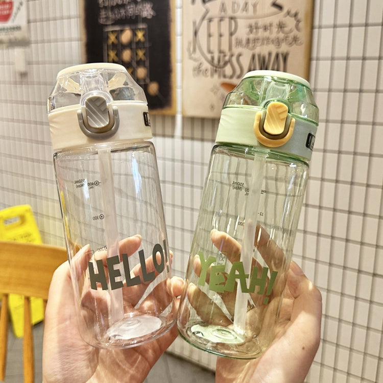 Student Portable Bouncing Straw Large Capacity Drop Resistant Plastic Cups, Style: 550ml Purple by bashfashion