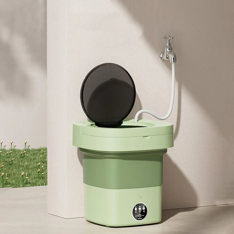 Fully Automatic Mini Foldable Washing Machine With Dehydration Function, Size: EU Plug(Green) by bashfashion