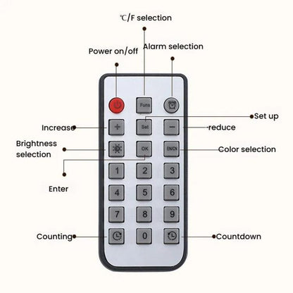 11.6-Inch RGB Wall Clock With Remote Control Multi-Functional Alarm Clock Black+Black by bashfashion