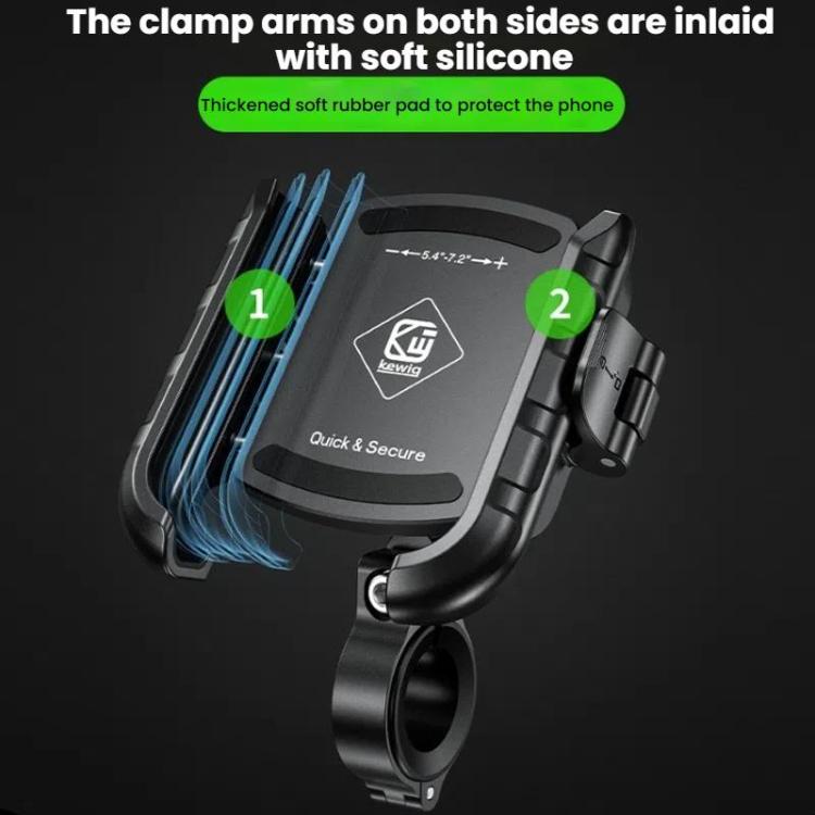 Kewig Motorcycle Bicycle Non-Blocking Mobile Phone Camera Navigation Bracket(M8SP-C4) by Kewig