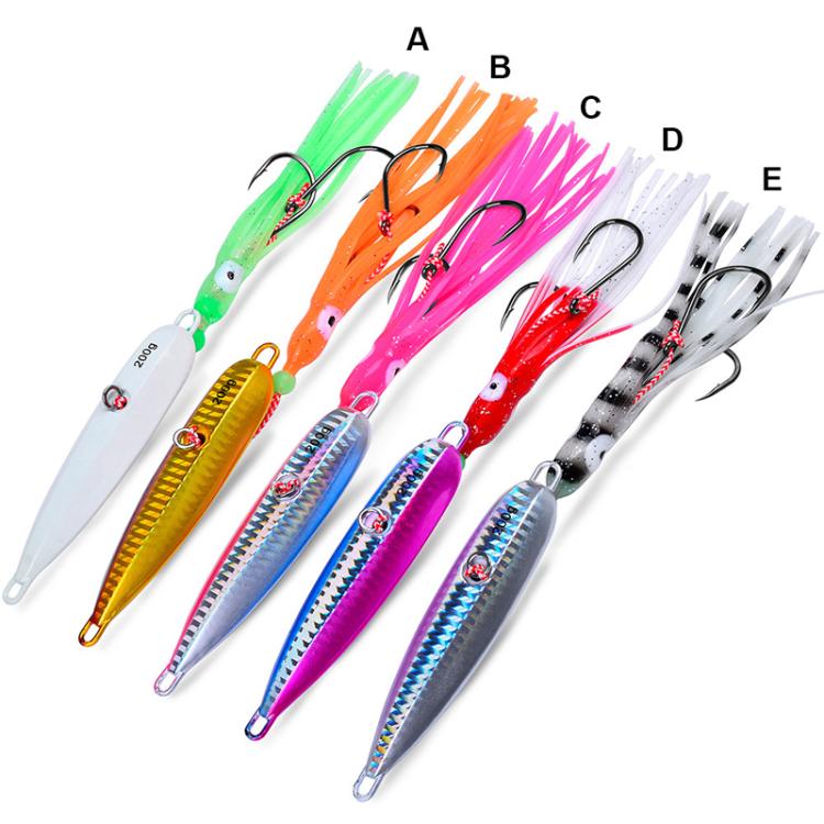 80G PROBEROS LF159 Luminous Bearded Squid Hook Slow Cranking Road Runner Iron Plate Bionic False Bait(D) by PROBEROS