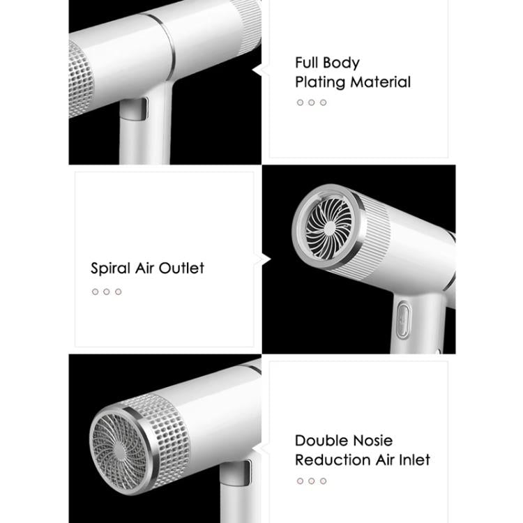 T-Shaped Hair Dryer with Smart Inverter Technology High-Power Blow Dryer for Home & Salon Use EU Plug With 3 Nozzles(Black) by bashfashion